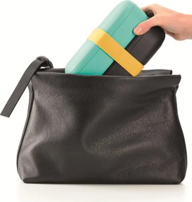 Комплект 2 бр кутии за храна Lekue On The Go 1010220, 500 мл, Херметично затваряне, Отделение за прибори, Клапан за микровълнова, Тюркоаз