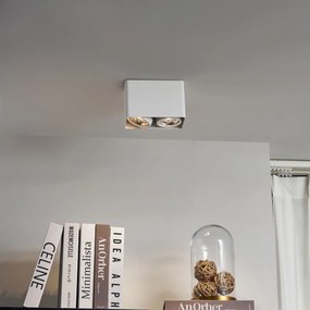 Дизайнерски повърхностно монтиран прожектор бял GU10 70mm 2-светлина въртящ се и накланящ се - Vox