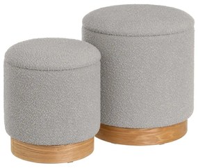 Светлосиви табуретки в комплект 2 бр. от прежда с примки от букле – Casa Selección