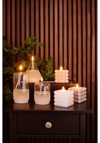 Бяла LED свещ в стъклен фламандър, височина 17,5 см Flamme Dot - Star Trading