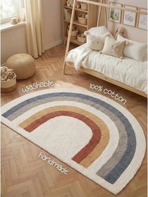 Кремав памучен детски килим подходящ за пране/ръчно изработен 140x200 cm Snuggle Riva – Hanse Home