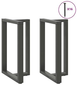 4013082 vidaXL Крака за бар маса, Т-образни, 2 бр., антрацит, 60x35x(90-91) см, стомана