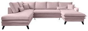 Праховорозов U-образен разтегателен диван , ляв ъгъл Charming Charlie - Miuform