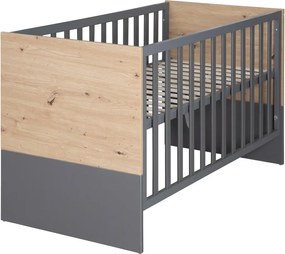 Детско креватче в сив и естествен цвят 60x120 cm Anna – Roba