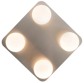 Модерна таванна лампа за баня стомана квадратна 4-лампа - Cederic