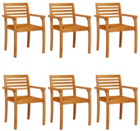 3216304 vidaXL Градински столове, 6 бр, 59x55x85 см, акация масив