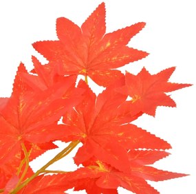 280195 vidaXL Изкуствено растение кленово дърво със саксия, червено, 120 см