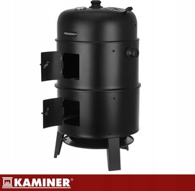 Градинска скара на дървени въглища с пушилня 3 в 1