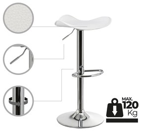 Бели тапицирани бар столове в комплект с регулируема височина 2 бр. (височина на седалката 73 cm) – Casa Selección