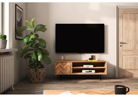 Масичка за телевизор от дъбова дървесина в естествен цвят 144x50 cm Abies - The Beds