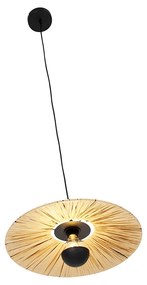 Ръстичен висящ аплик черен с въже 45 см - Leia