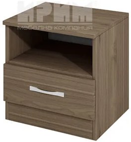 Нощно шкафче Сити 3007 с чекмедже и ниша орех адмирал