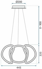 Пендел LED + дистанционно управление Black APP387-CP