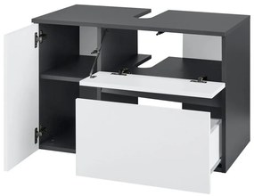 Стенен шкаф за мивка в бял и антрацитен цвят 80x53 cm Wisla – Støraa