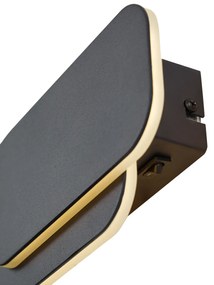 Модерна стенна лампа черна с LED 3-степенно димиране - Dias