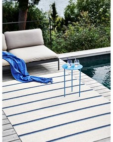 Синя и кремава пътека за открито и закрито 70x180 cm Olle Blue Vanilla – Pappelina