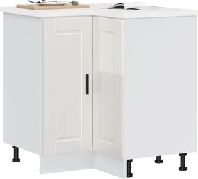 853989 vidaXL Кухненски ъглов шкаф Lucca, бял гланц, инженерно дърво