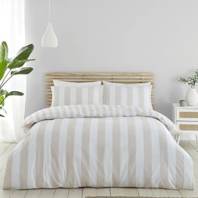Бежово и бяло спално бельо за двойно легло 200x200 cm Cove - Catherine Lansfield