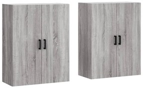 3195625 vidaXL Стенни шкафове, 2 бр, сив сонома, 69,5x34x90 см