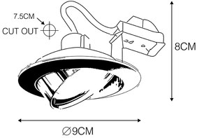 Смарт вграден прожектор стоманен наклонен вкл. Wifi GU10 - Cisco