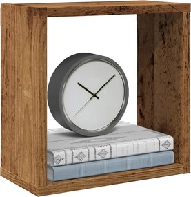 856576 vidaXL Стенни кубични рафтове, 2 бр, старо дърво, 30x15x30 см