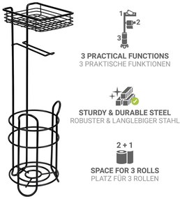 Черна стоманена поставка за тоалетна хартия – Wenko