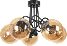Плафон МОНА, черен/мед, 5хE27
