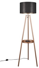 Кафява подова лампа с рафт (височина 152 cm) Colette - Trio