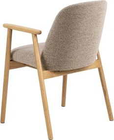 РОДЭРИЦ Ляттэ Бэигэ (тъкан Монза 60)/рамка от лакиран дъб - ДЪРВЕН СТОЛ БУКЛЕ РЕТРО