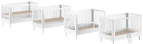 Бяло детско креватче 70x140 cm от масивен бук Forrest – Vipack