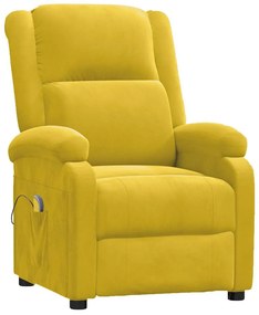342417 vidaXL Масажен стол, жълт, кадифе