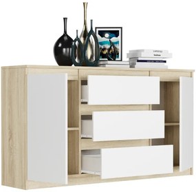 Просторен скрин R-140-S3 - различни цветови варианти сонома микс бяло