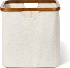 Кремава текстилна кутия за съхранение 30x30x30 cm Bamboo/Linen Cube – Bigso