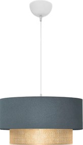 Тъканен таванен светлинник Lucifer E27 в син антрацитен цвят 30x15x70см.