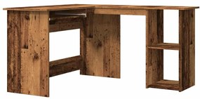 855900 vidaXL Ъглово бюро, старо дърво, 120x140x75 см, инженерно дърво