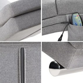 Релаксиращ масажен шезлонг Лондон с отопление textília sivá