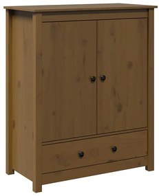 823517 vidaXL Висок шкаф, меденокафяв, 83x41,5x100 см, бор масив