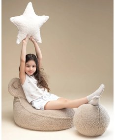 Светлокафяв детски пуф от букле Bear – Wigiwama