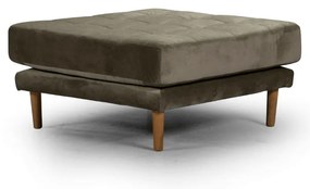 Табуретка Midcentury в кафяво/зелено кадифе, 80/80/37 см