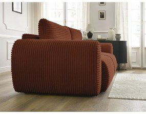 Разтегателен диван от рипсено кадифе в тухлен цвят 257 cm Lucien – Bobochic Paris