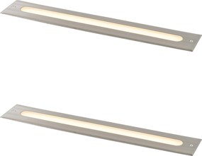 Комплект от 2 модерни наземни прожектора стомана 50 см вкл. LED IP65 - Eline