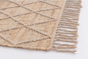 Ръчно изработен ютен килим в естествен цвят 60x90 cm Shaila – Yes Everyday