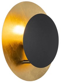 Стенна лампа в стил арт деко черна със злато - Emilienne