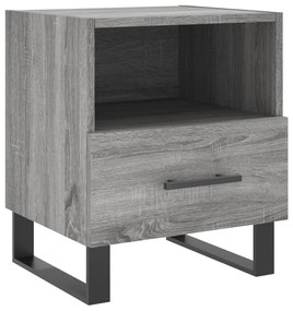 827496 vidaXL Нощно шкафче, сив сонома, 40x35x47,5 см, инженерно дърво