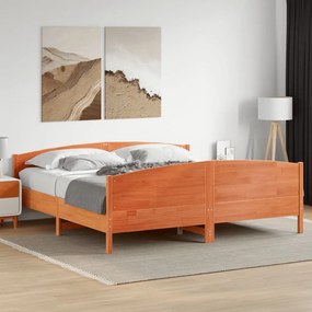 3216163 vidaXL Рамка за легло без матрак, восъчнокафяв, 200x200 см, бор масив