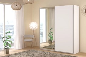 Гардероб Lynch plus с плъзгащи врати-Бял - Дължина: 180 см