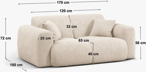 Диван от кафява плат букле 170 cm Molino - Micadoni Home