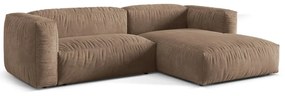 Светлокафяв кадифен модулен ъглов диван (десен ъгъл) Martina – Micadoni