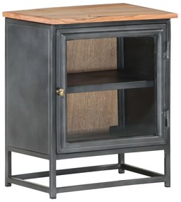 Sonata H Нощно шкафче, сиво, 40х30х50 см, акациево дърво масив