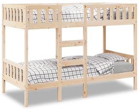 3308604 vidaXL Двуетажно легло, 90x190 см, борово дърво масив